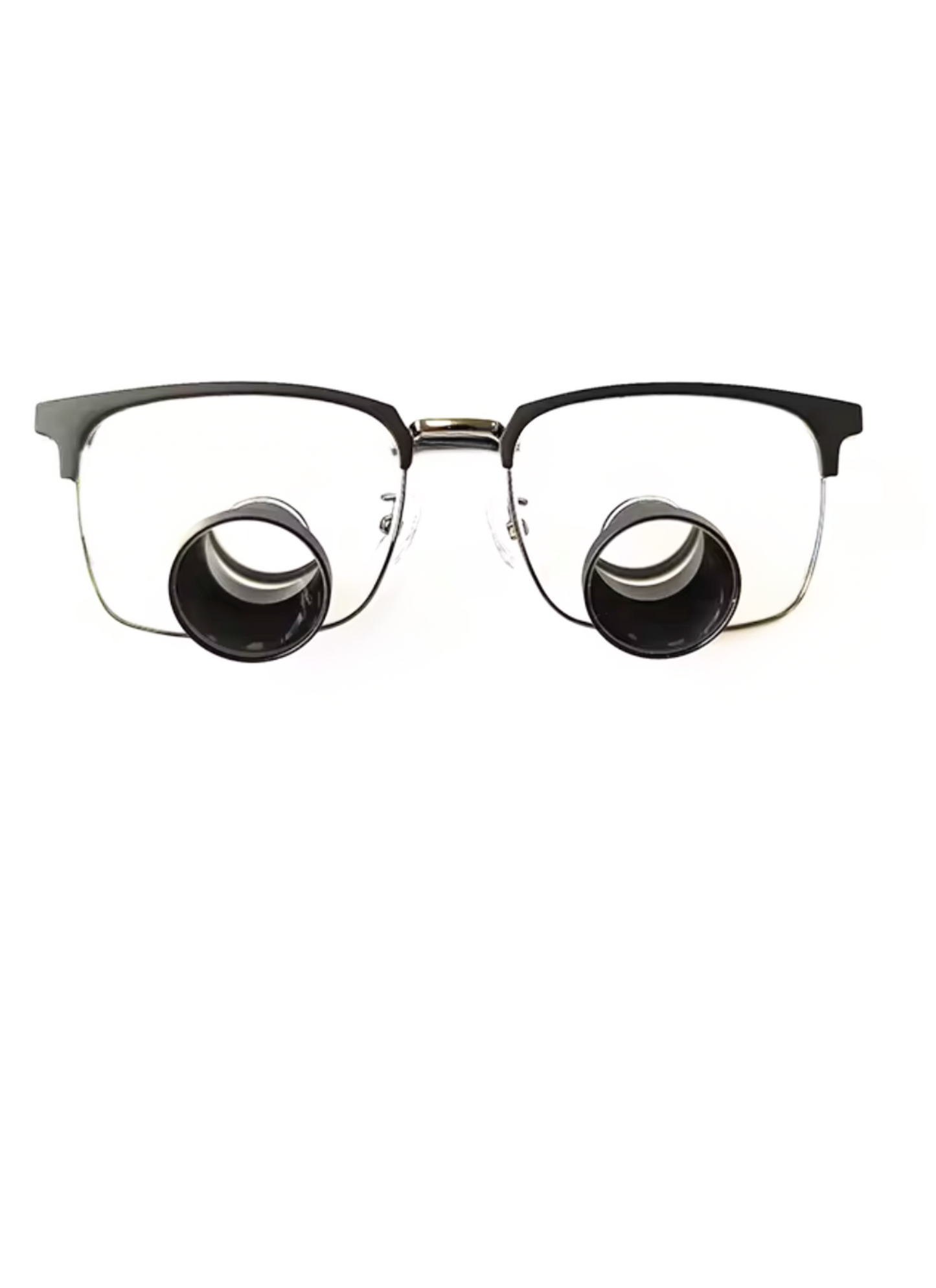 Black Square Frame Loupes With Wireless Headlight. Style 4