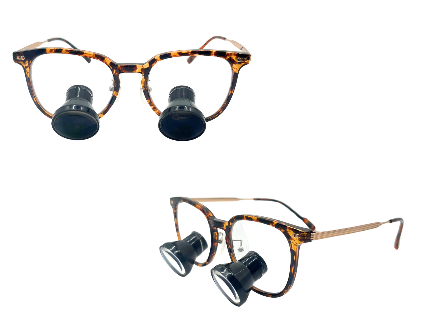 Marble Square Frame Loupes With Wireless Headlight DeeTect Loupes.