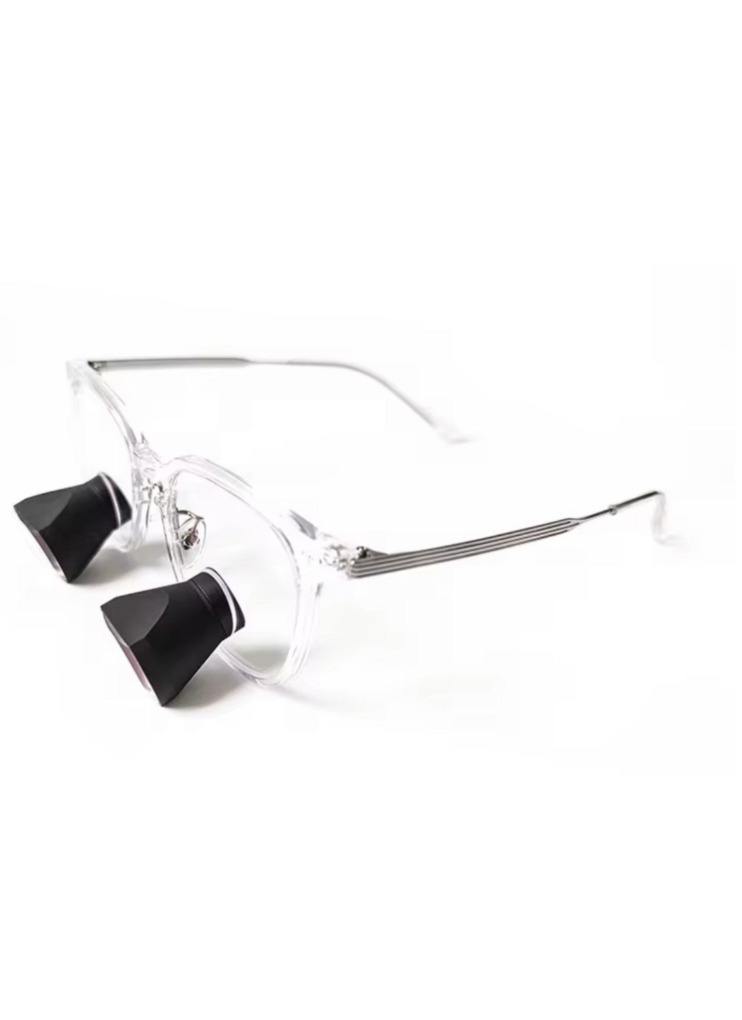 Clear Square Frame Loupes With Wireless Headlight
