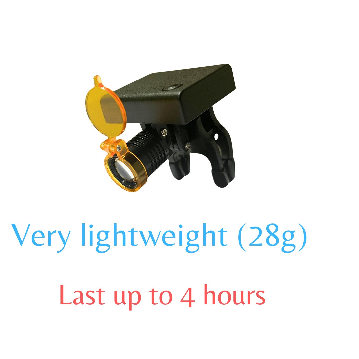 Black Square Frame Loupes With Wireless Headlight. Style 4