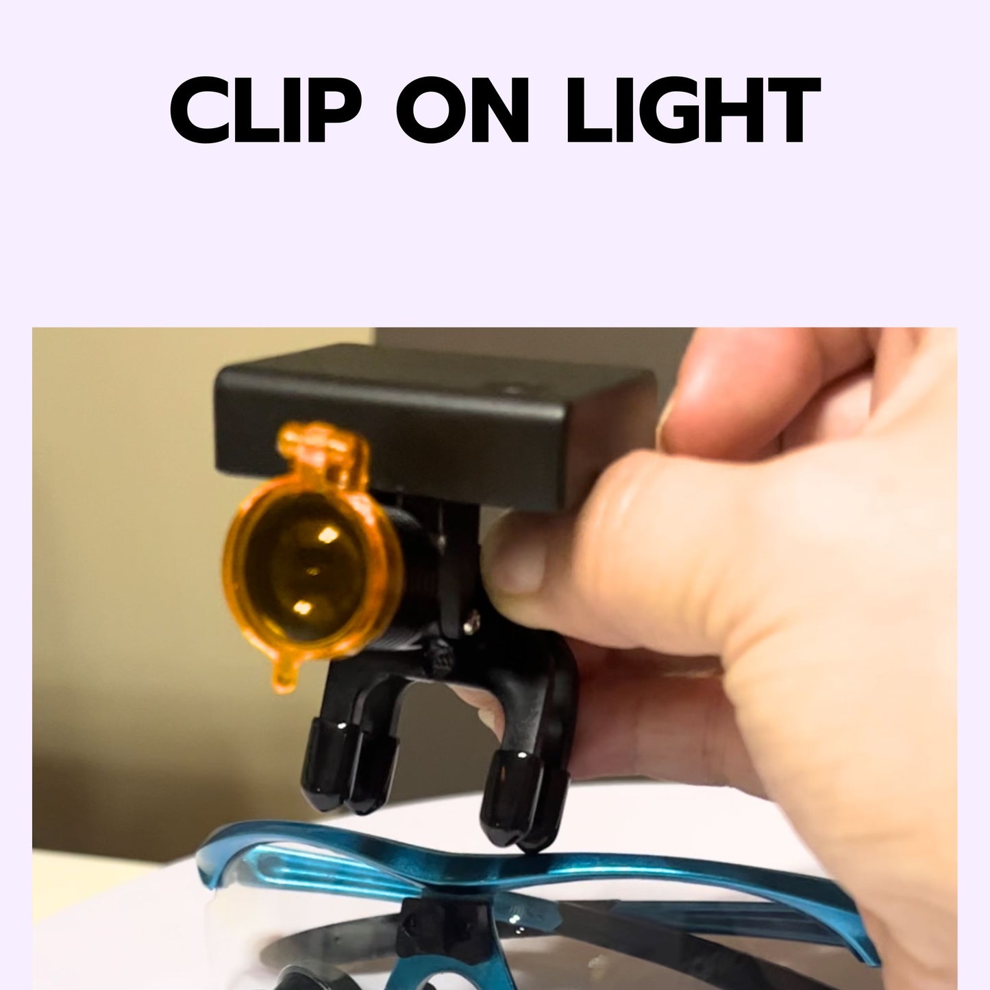 Black Square Frame Loupes With Wireless Headlight. Style 4