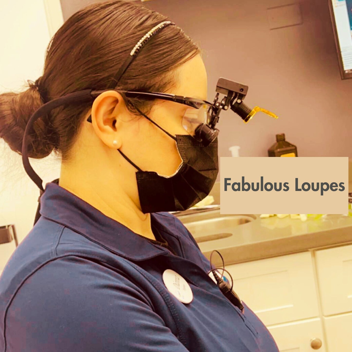 Clear Square Frame Loupes With Wireless Headlight