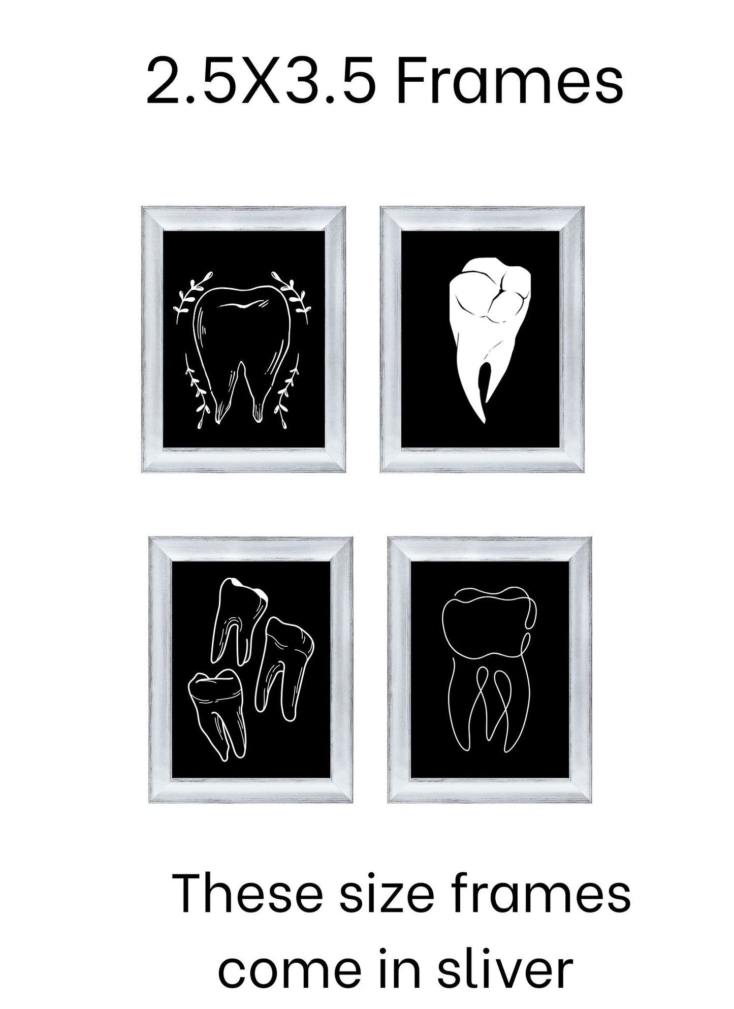 (Minimal Black and White Line Art Tooth Collection)
4 Pack
