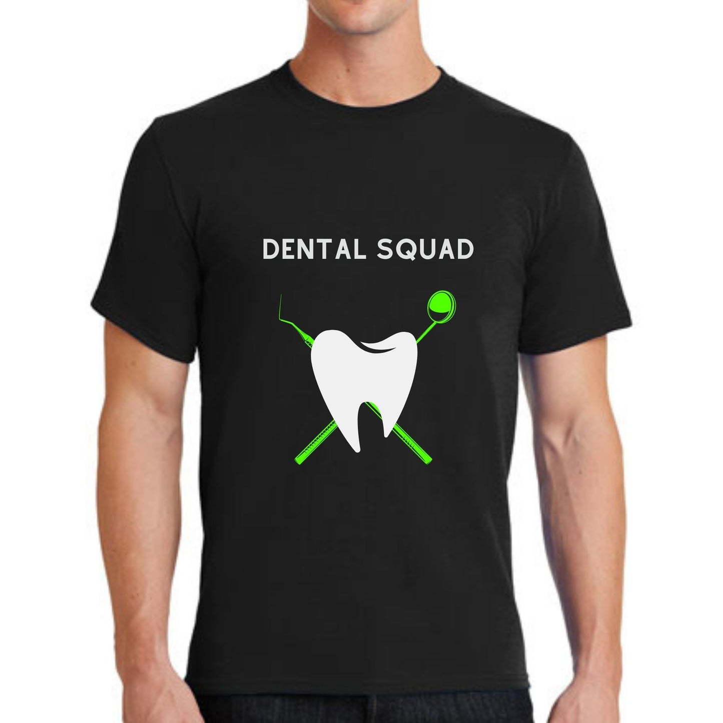 Dental Squad White tooth with green tools