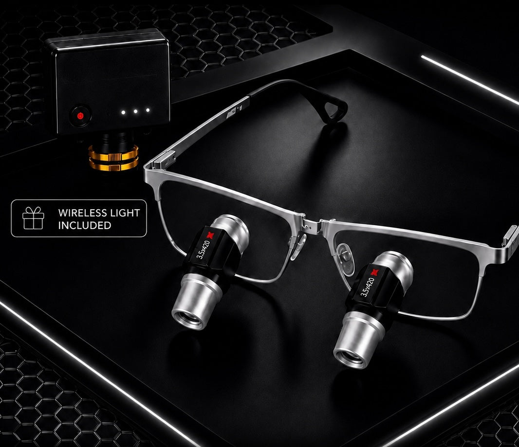 DeeTect Easy Ergos Wireless Loupes (Silver) Square frame
