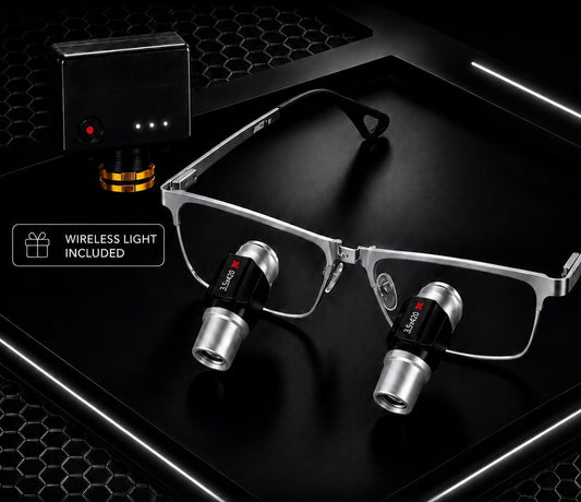 DeeTect Easy Ergos Wireless Loupes (Silver) Square frame