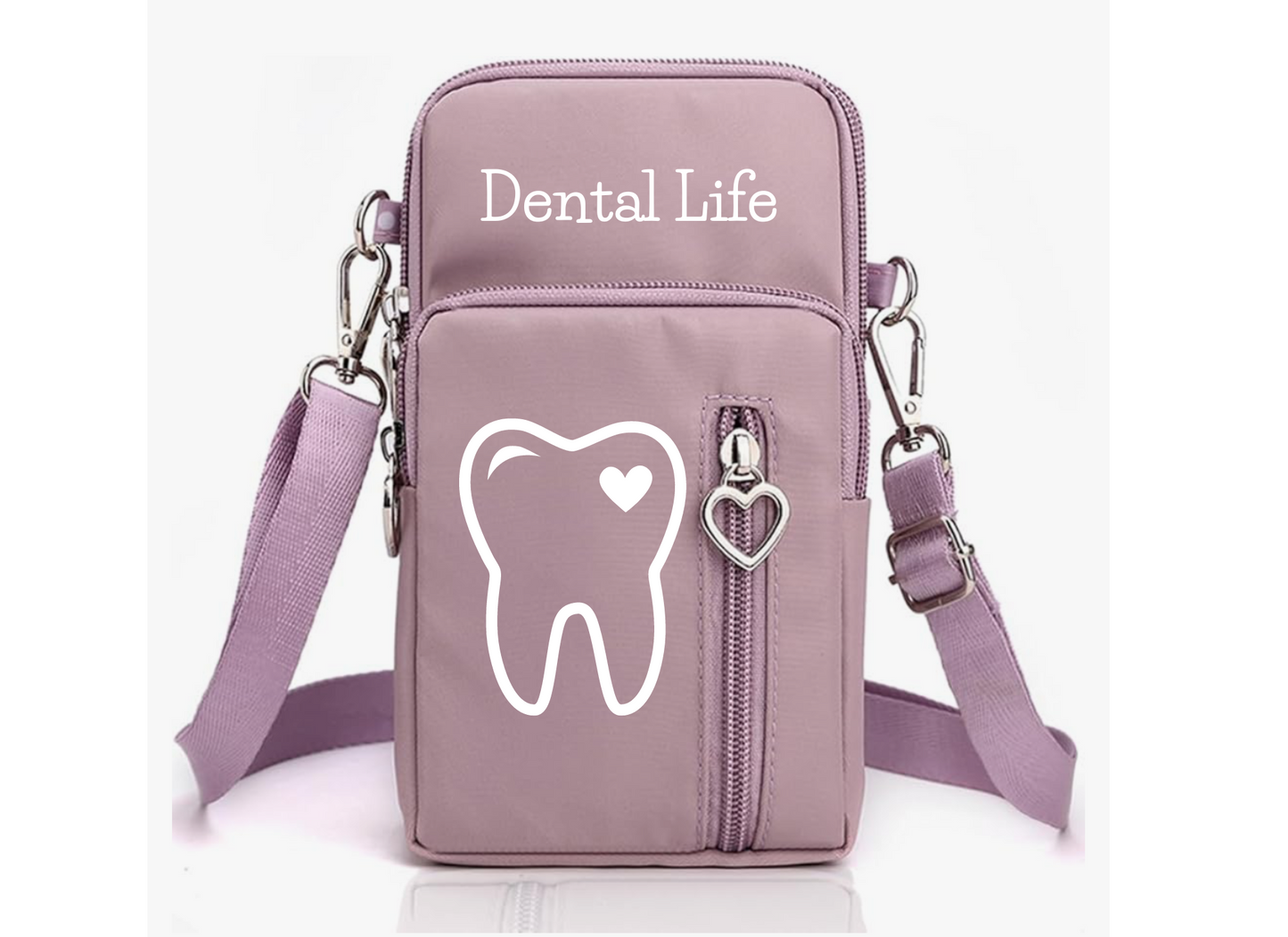 Cross body bag for Dental Professionals (small) Tooth with heart