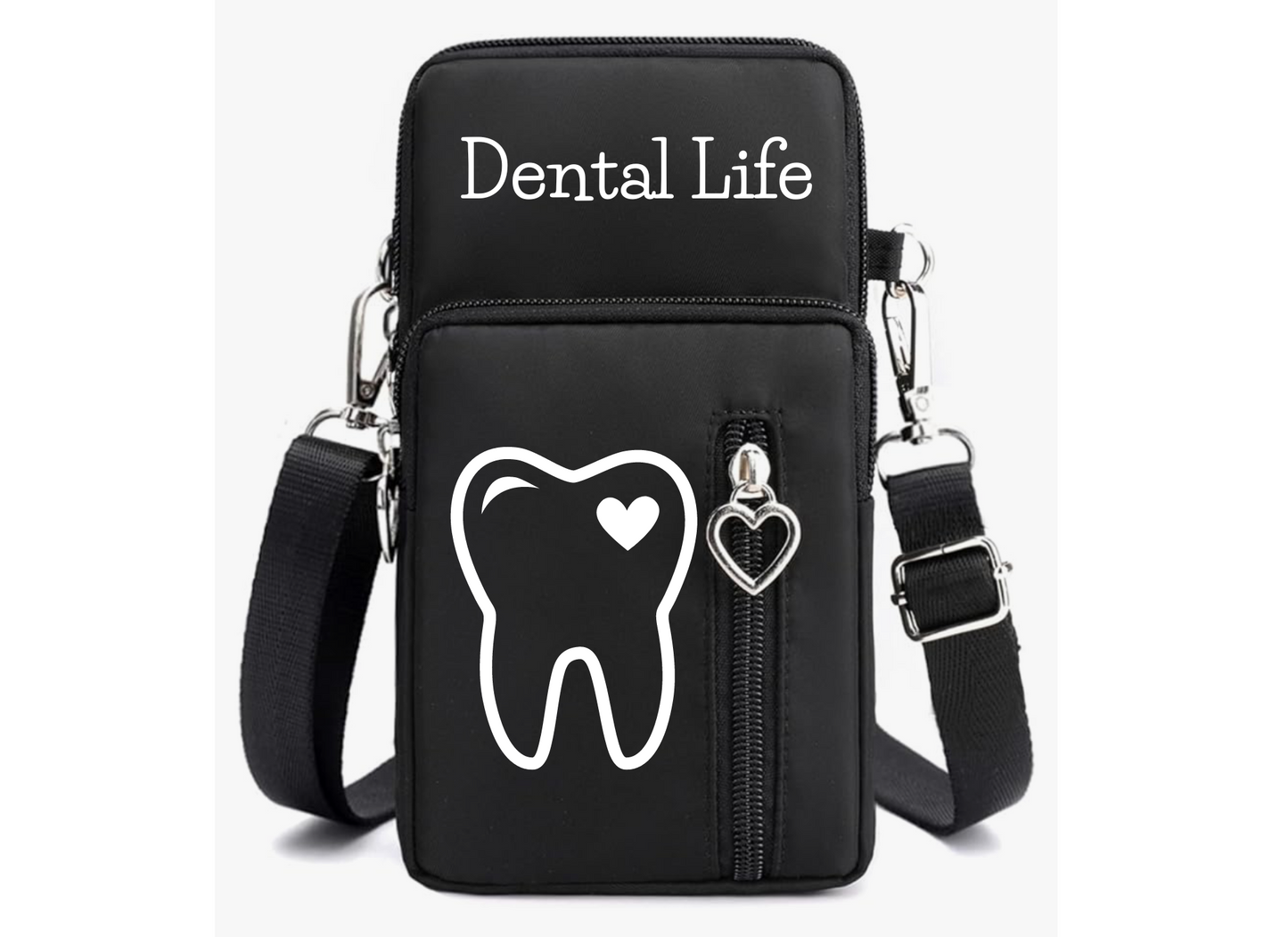 Cross body bag for Dental Professionals (small) Tooth with heart