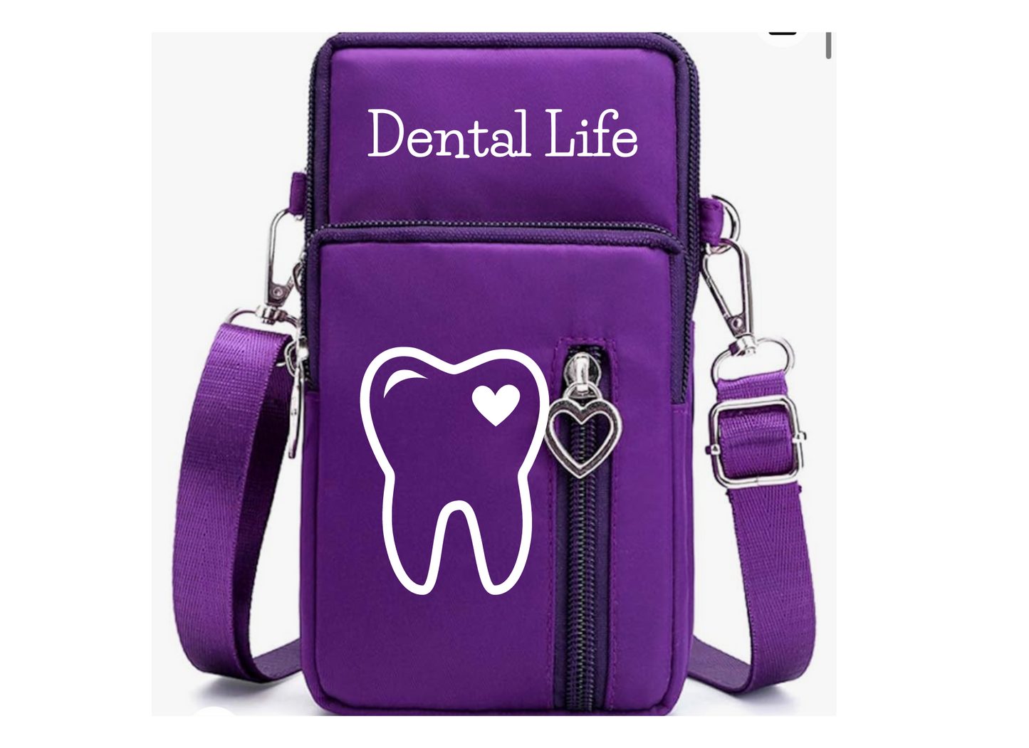 Cross body bag for Dental Professionals (small) Tooth with heart