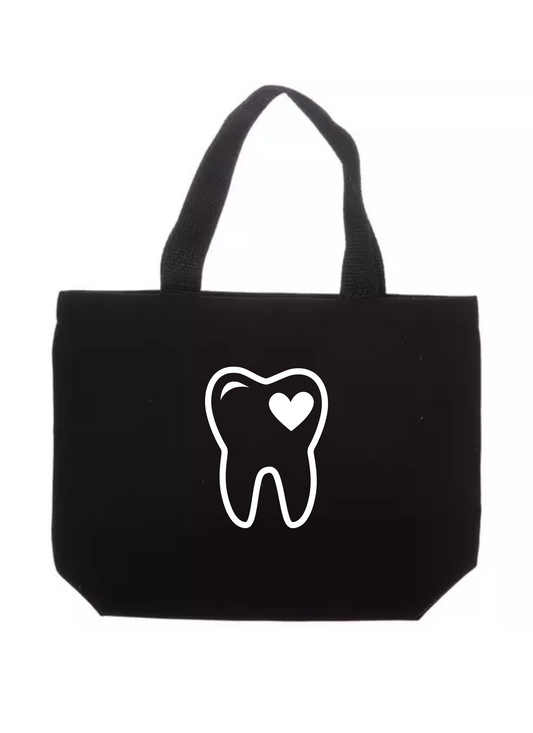 Dental Tote Bags. To show off dental profession. Tooth with heart.