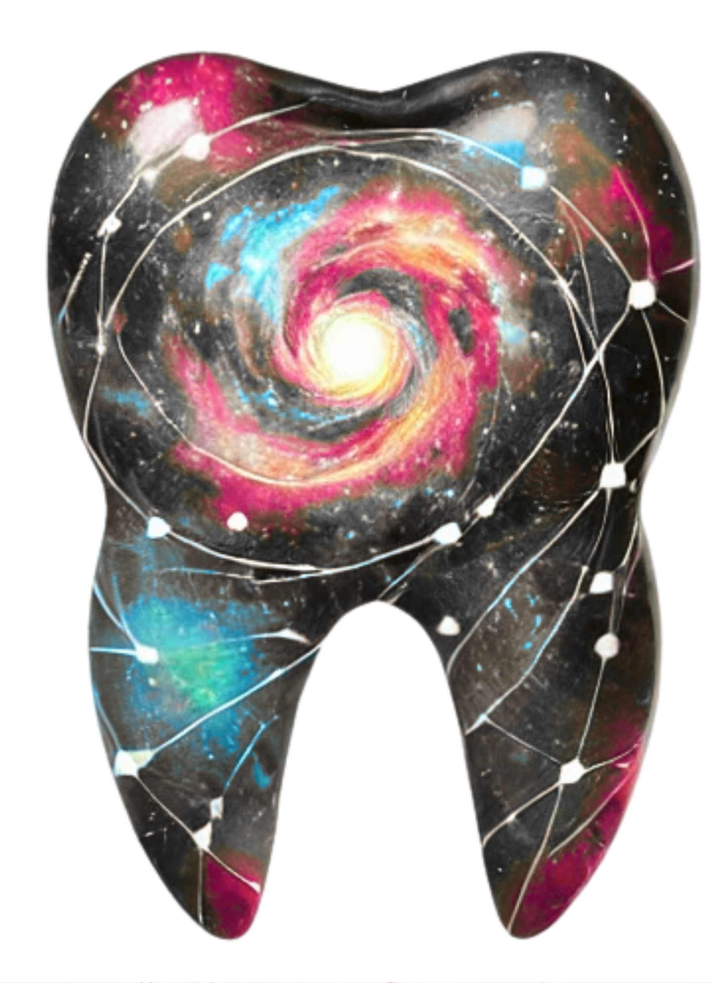 Cosmic Molar Collection – 4-Pack Framed Galaxy Tooth Décor