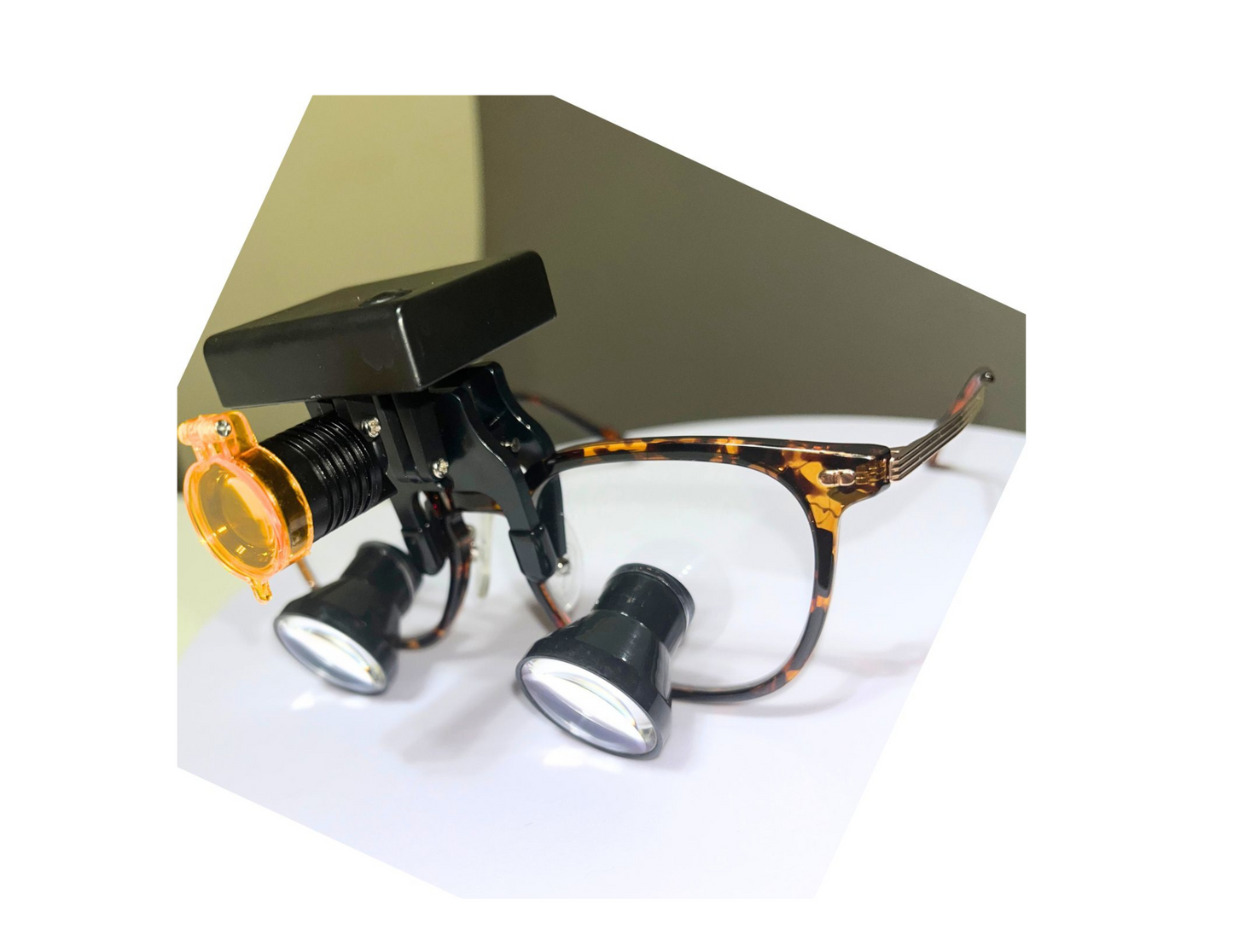 Marble Square Frame Loupes With Wireless Headlight  DeeTect Loupes.