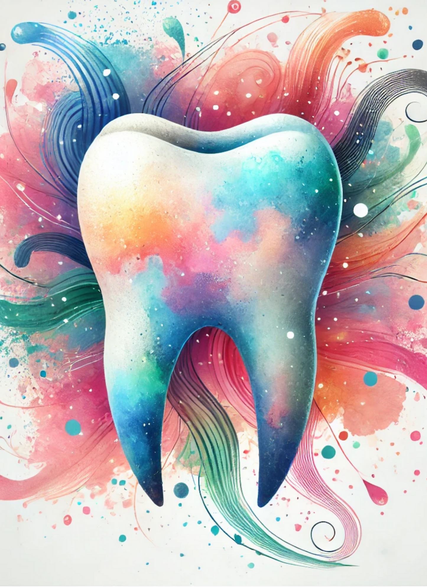Cosmic Molar Collection – 4-Pack Framed Galaxy Tooth Décor