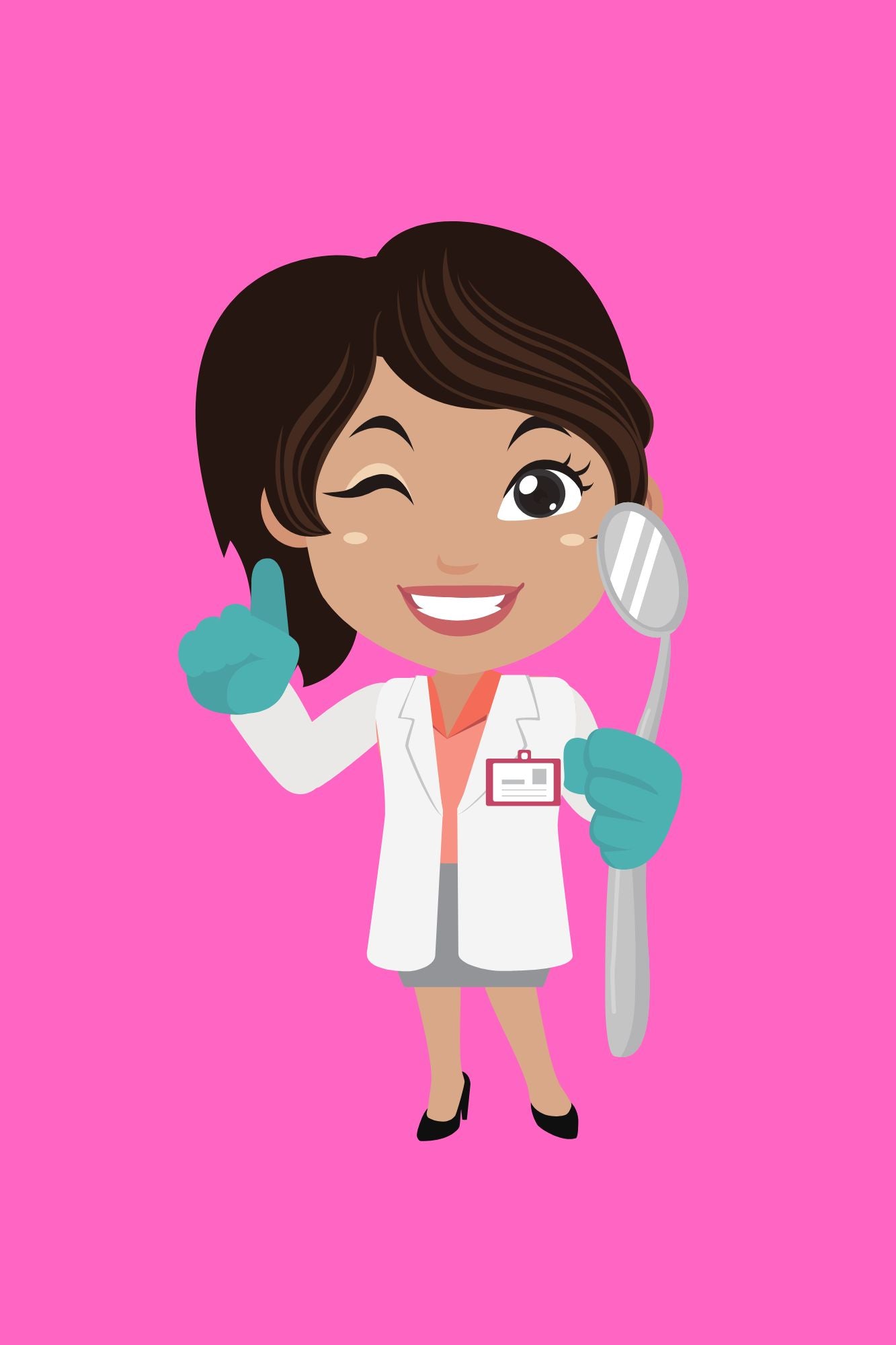 Pediatric Dentist Cartoon Art Frames | Kids Dental Office Wall Décor – Set of 4