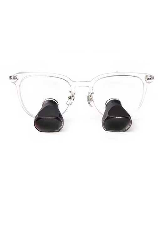 Clear Square Frame Loupes With Wireless Headlight