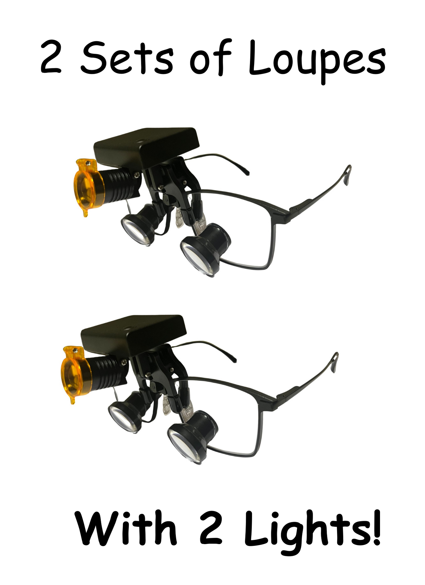 2 Sets of Loupes! Back up loupes set. With 2 lights. All WIRELESS!