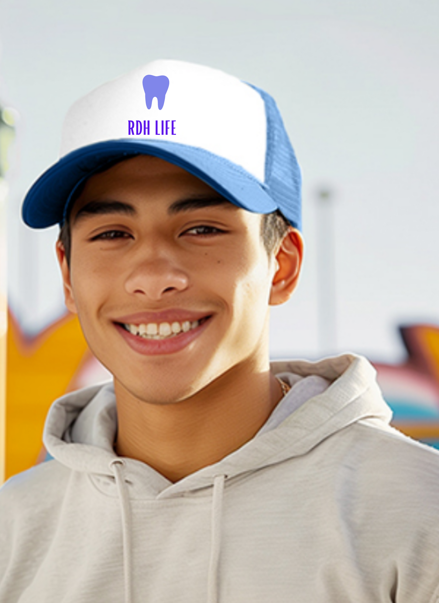 Black and white. Two Tone Trucker Hat Summer Mesh Cap with Adjustable Snapback Strap (Copy)