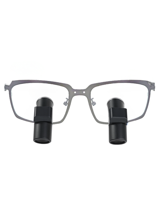 DeeTect Ergonomic Loupes (Gray Frames) With wireless headlight.