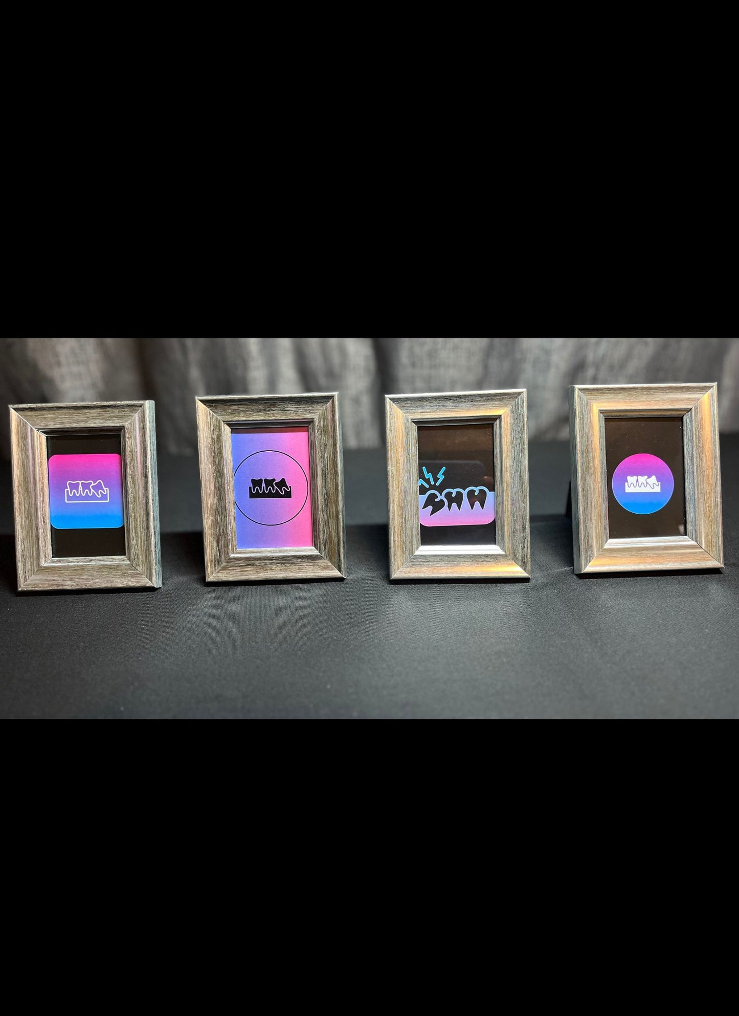 Wisdom Tooth Gradient Art Pack – 4 Framed Prints (Oral Surgery Décor)