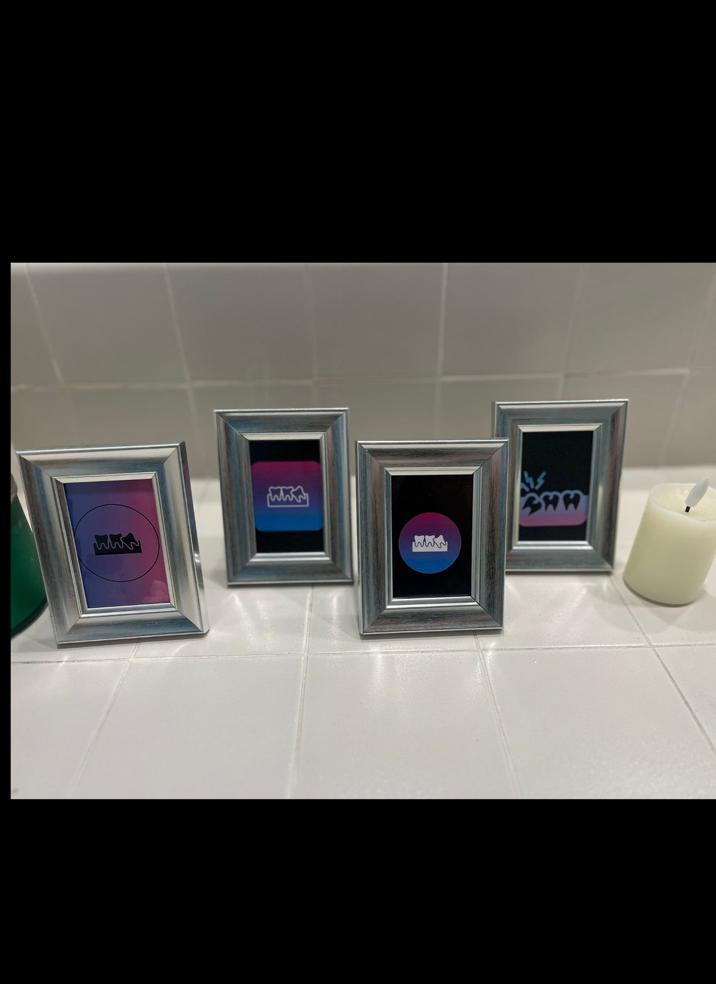 Wisdom Tooth Gradient Art Pack – 4 Framed Prints (Oral Surgery Décor)