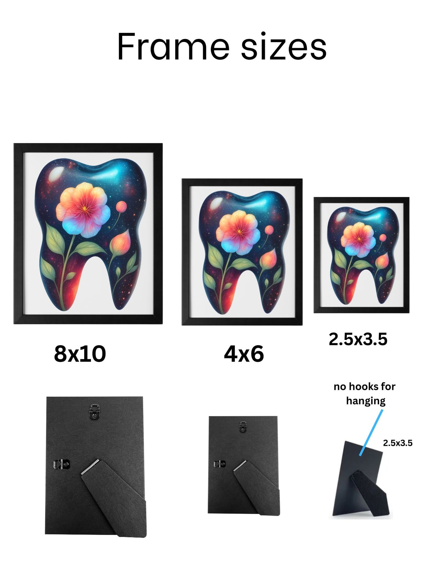 🌸🦷 Floral Tooth Art Pack – 4 Pack (Aesthetic Dental Office Décor)