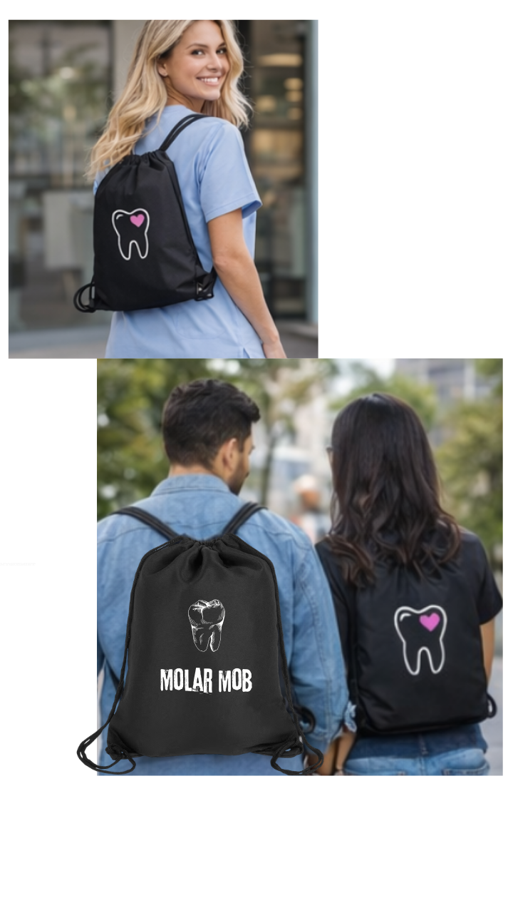 🦷 Dental Staff Drawstring Bag – Dentist, Dental Hygienist & Dental Assistant Edition