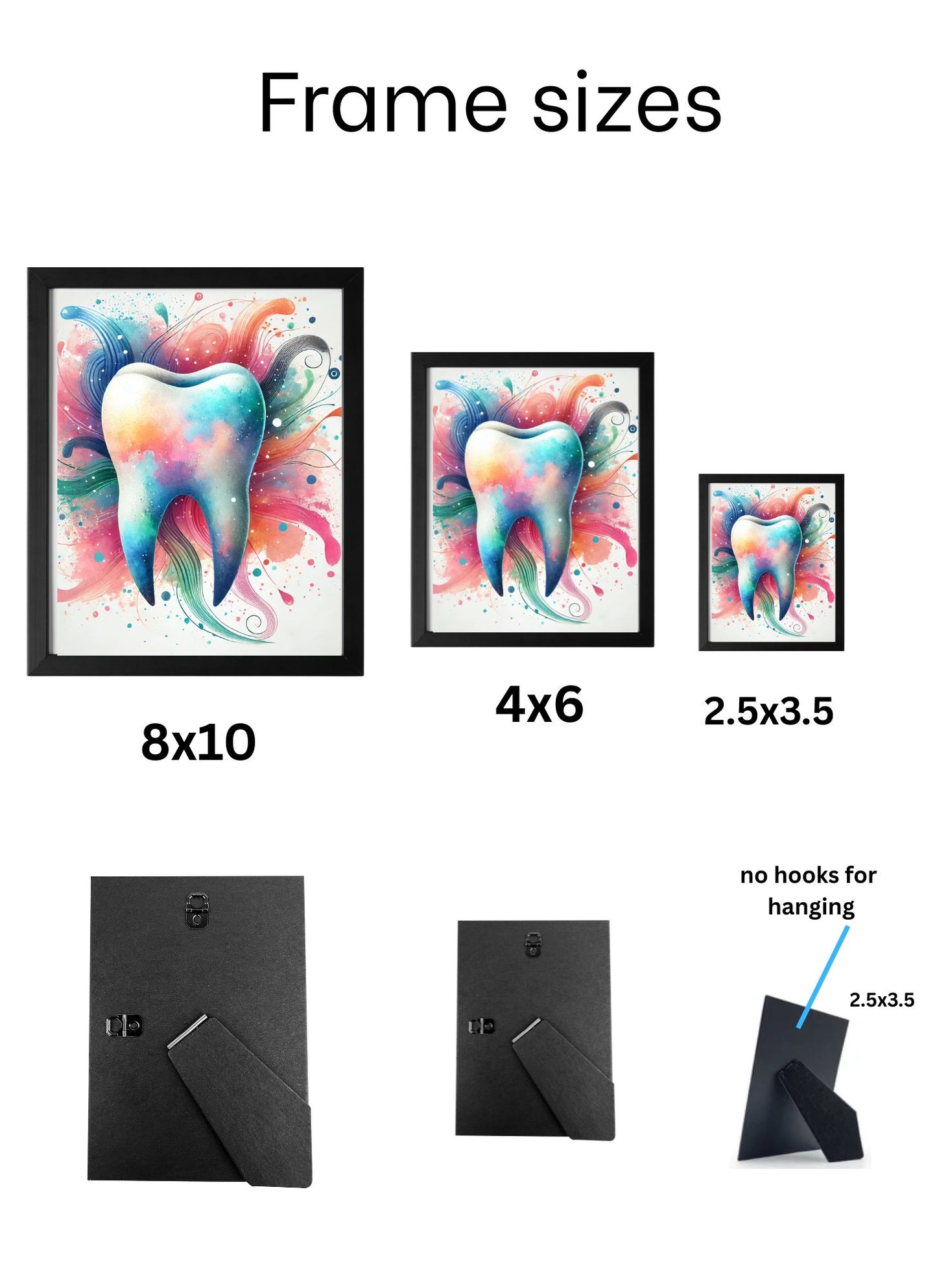 Cosmic Molar Collection – 4-Pack Framed Galaxy Tooth Décor