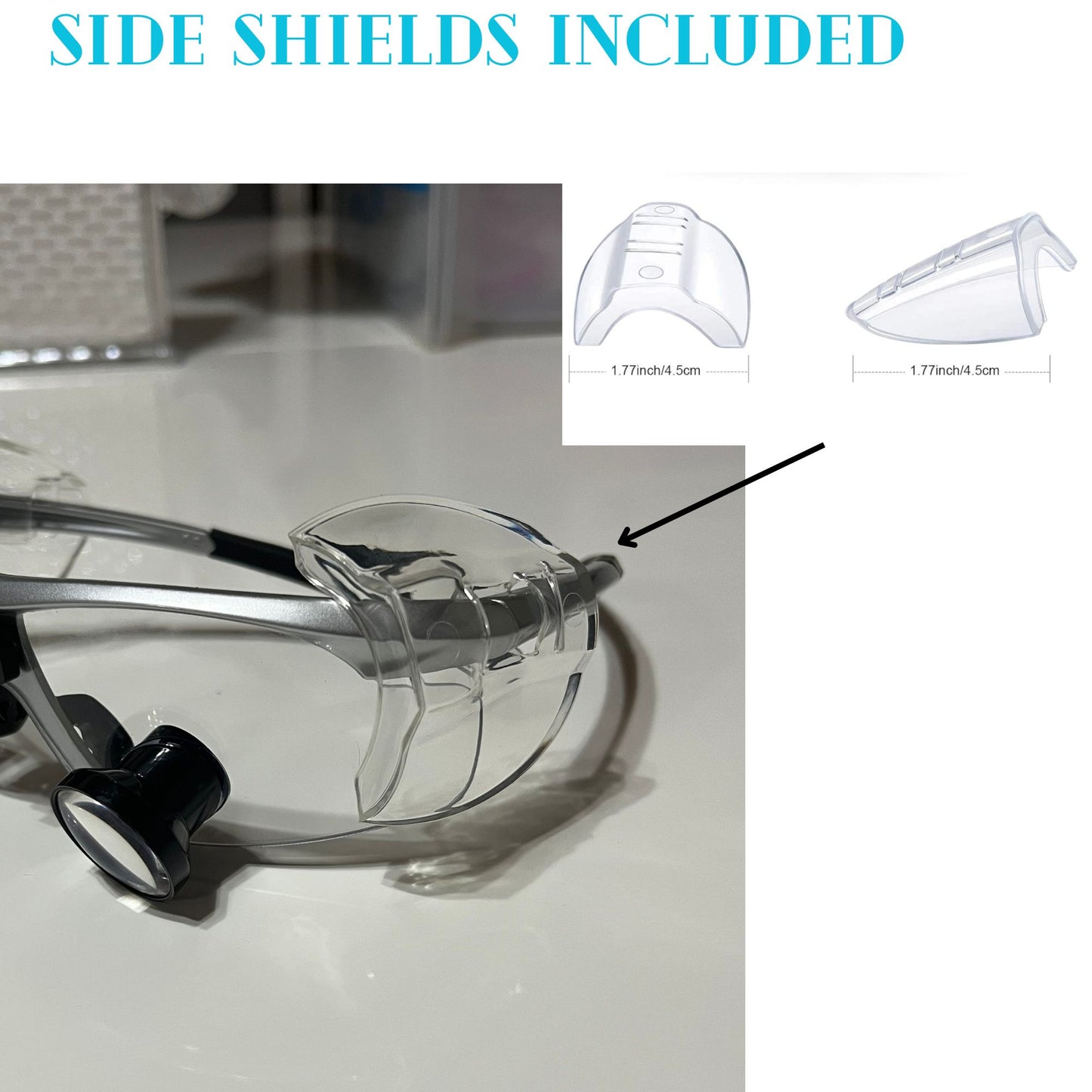 DeeTect Ergonomic loupes (Silver Round Frames) With wireless headlight.