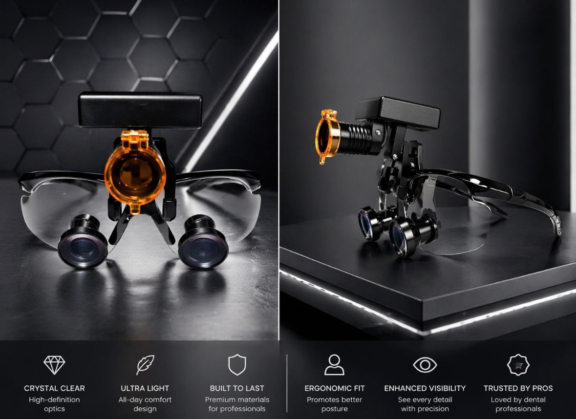 Black Loupes With Wireless Headlight