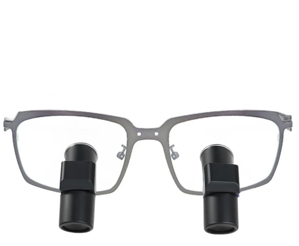 DeeTect Ergonomic loupes (Silver Frames) With wireless headlight