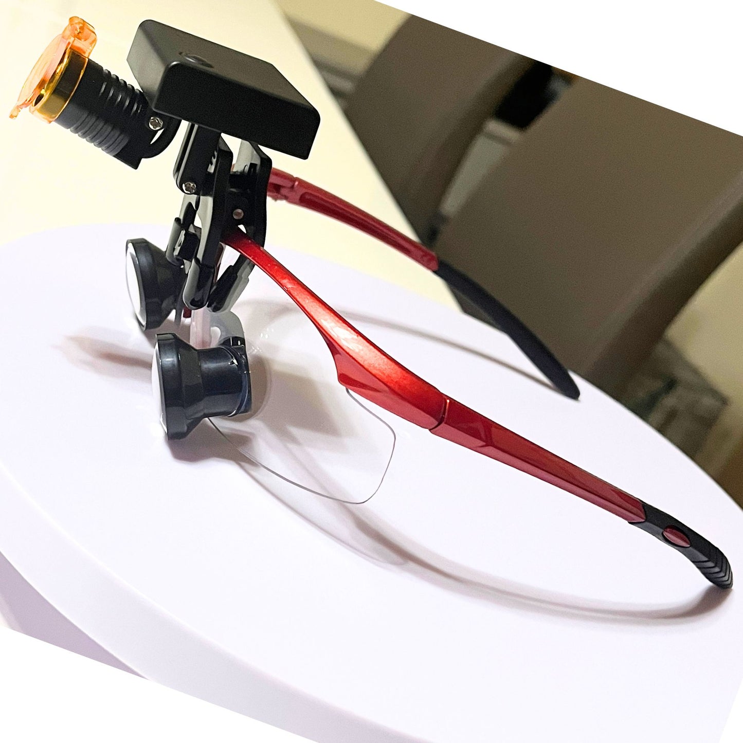 Red Loupes With Wireless Headlight