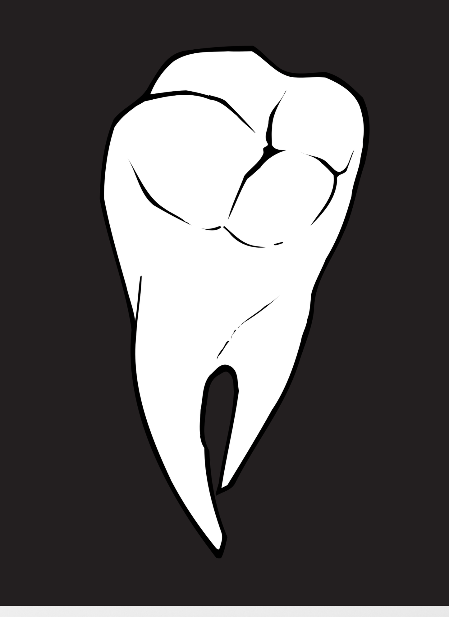 (Minimal Black and White Line Art Tooth Collection)
 4 Pack