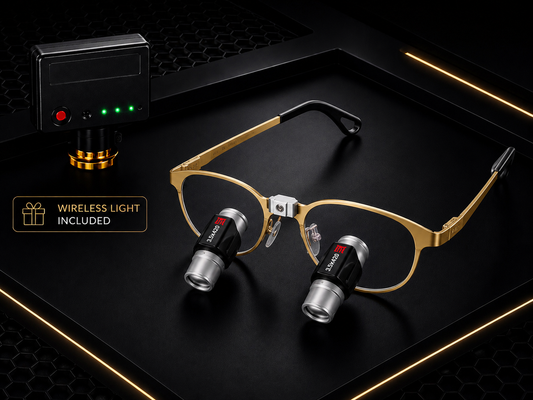 DeeTect Easy Ergos Wireless Loupes (Moon Yellow) Round Frame.