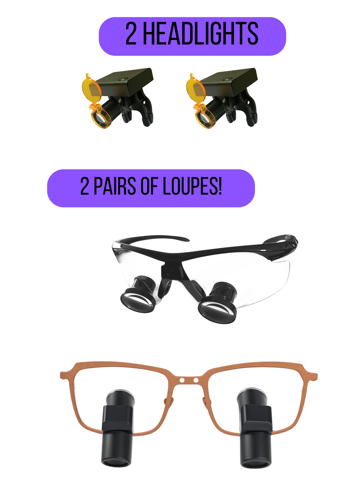 BOGO Deal! Ergo and traditional loupes! 2 wireless lights!