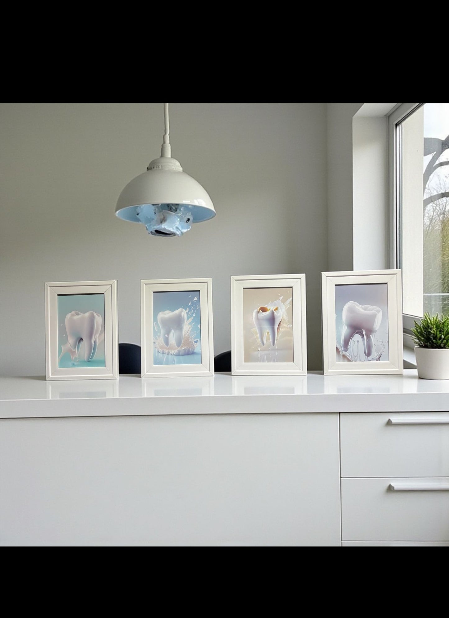 Milk Splash Tooth Collection
 Pack – 4 Pack (Dental Wall Art)