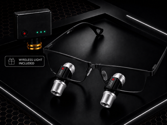 DeeTect Easy Ergos Wireless Loupes (Black) Square frame