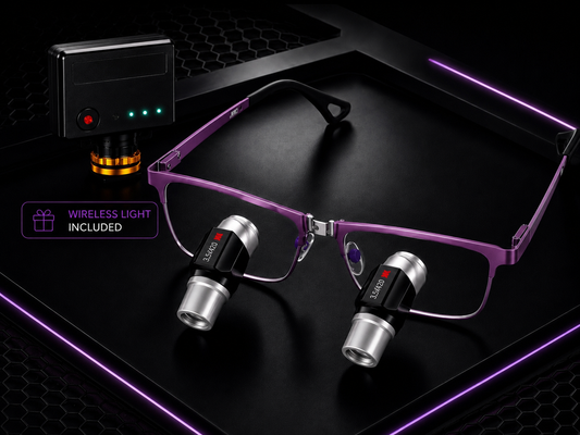 DeeTect Easy Ergos Wireless Loupes (Purple Rose) Square frame