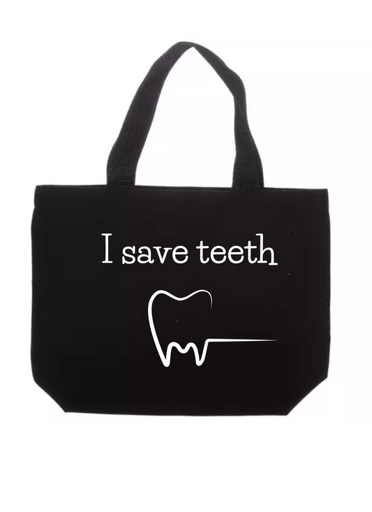 Dental Tote Bags. To show off dental profession. I save teeth.