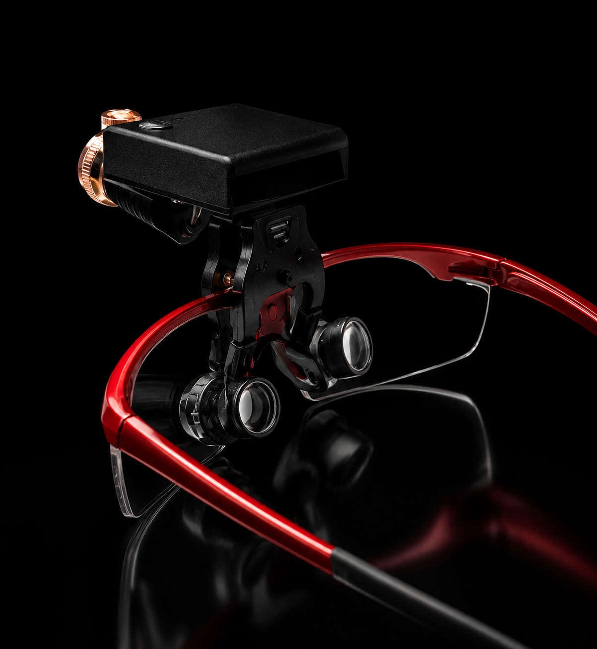 Red Loupes With Wireless Headlight