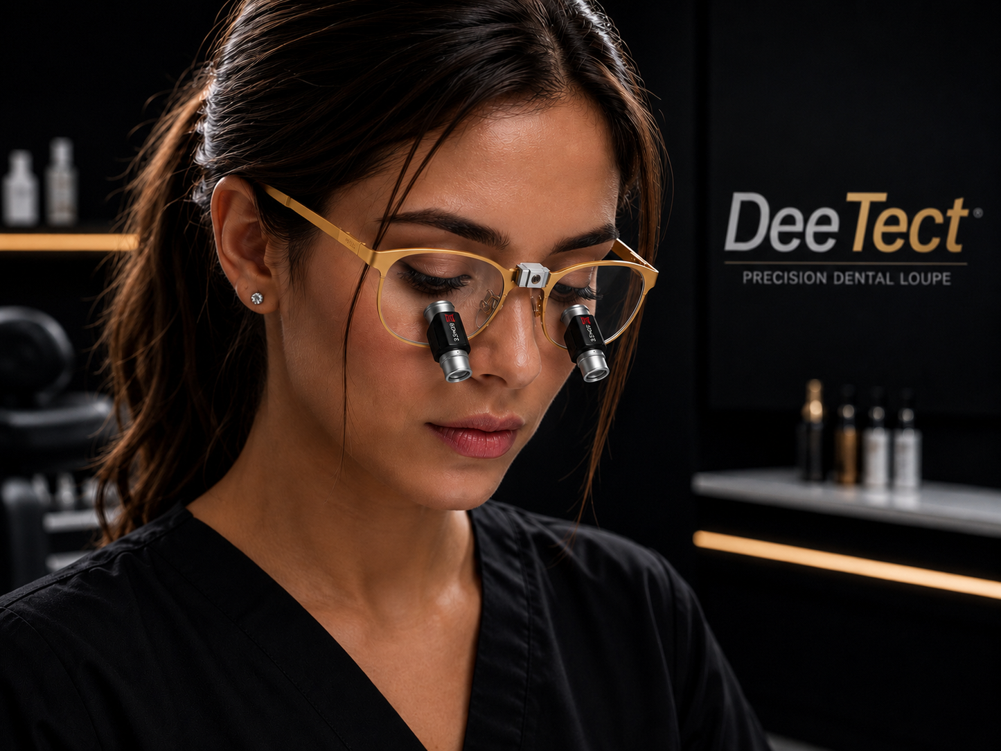 DeeTect Easy Ergos Wireless Loupes (Moon Yellow) Round Frame.