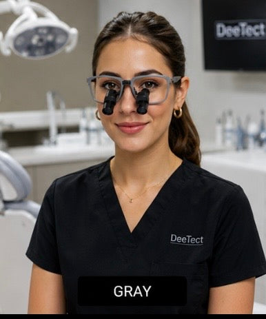 DeeTect Ergonomic loupes (Silver Frames) With wireless headlight