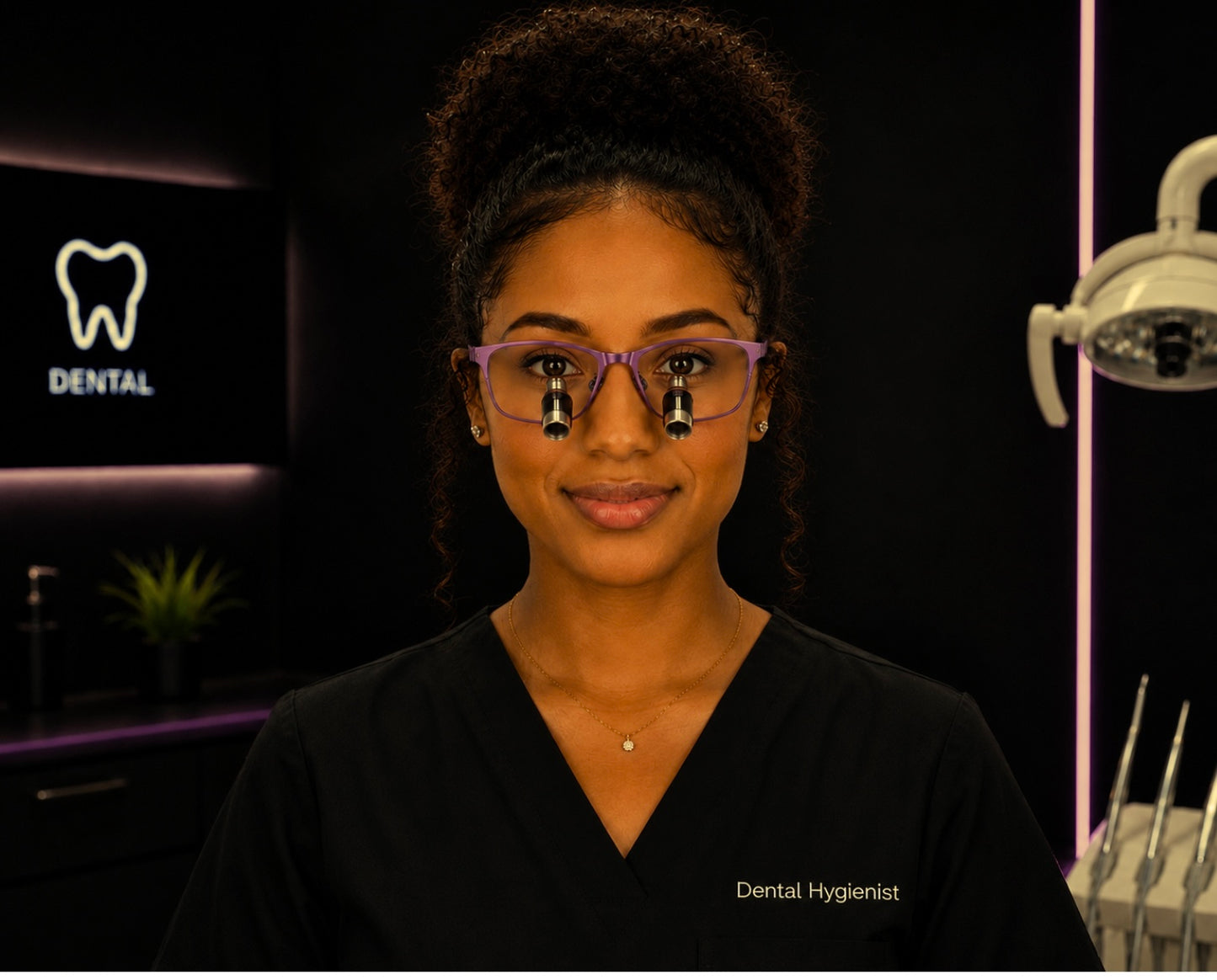 DeeTect Easy Ergos Wireless Loupes (Purple Rose) Square frame