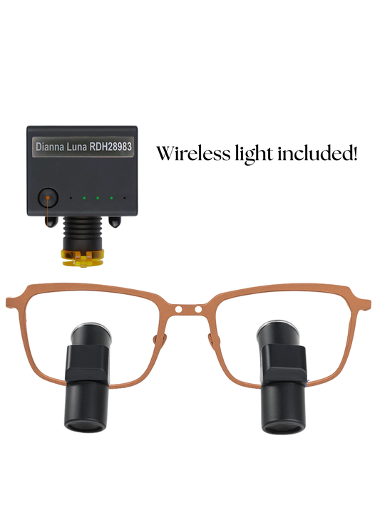 DeeTect Ergonomic Loupes (Bronze Frames) With wireless headlight