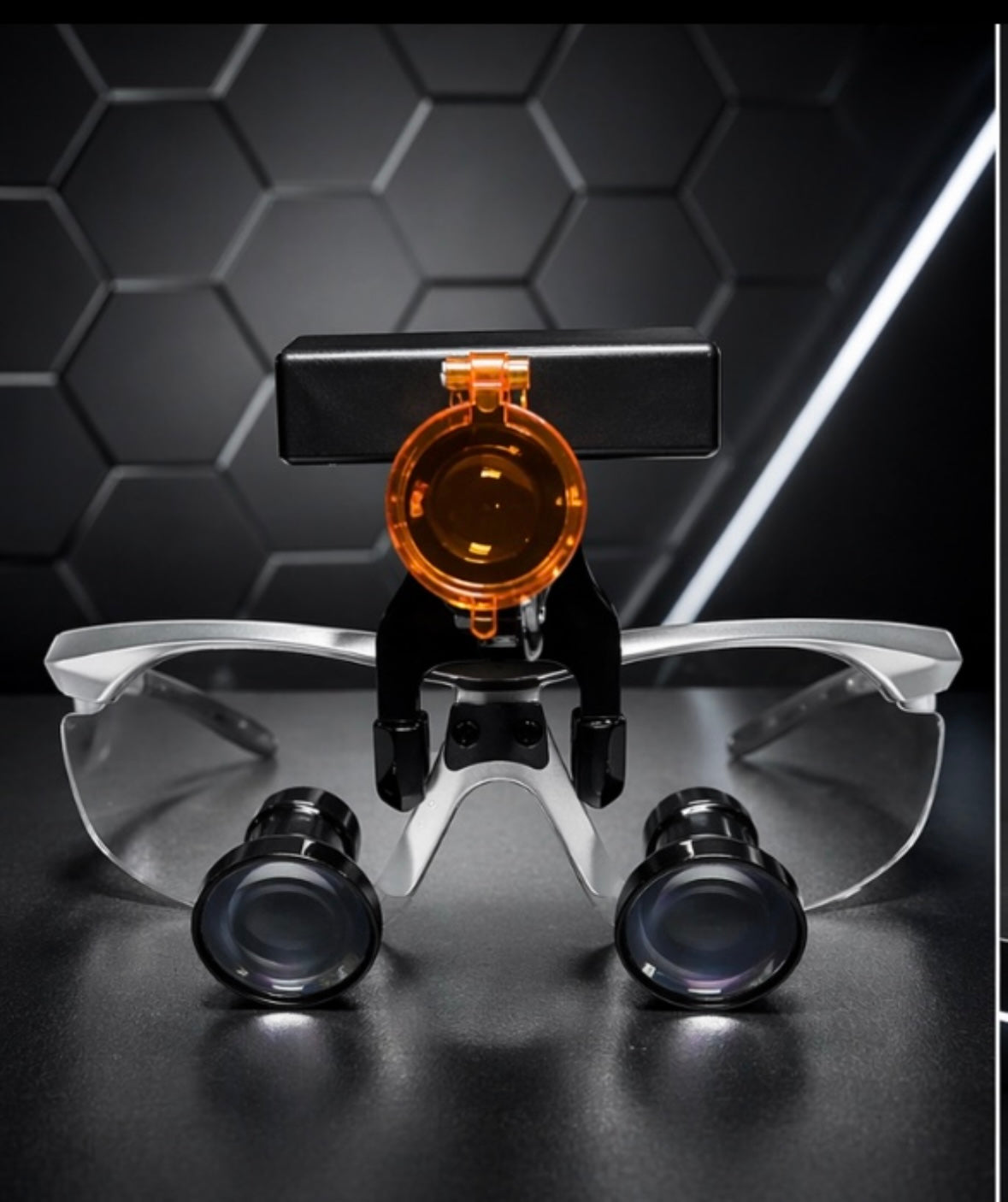 Silver Loupes With Wireless Headlight