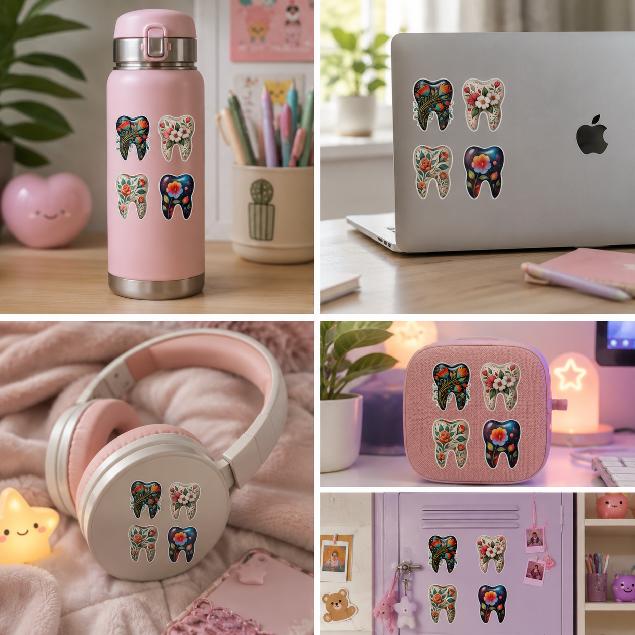 Tooth Flower Stickers. For RDH, DDS, DA