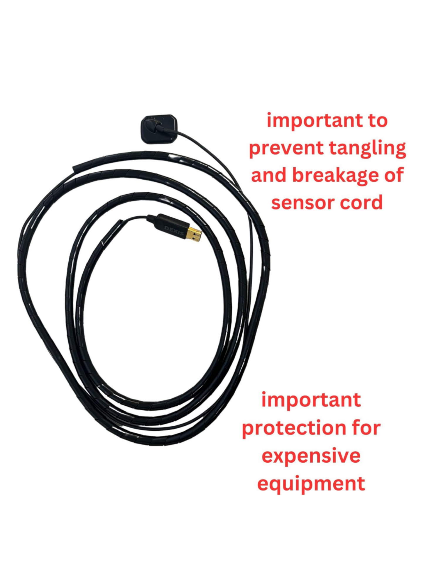 Digital Xray Sensor Protector. (Black Protector Hose). Protection for Dental xray sensors. Protects Wire for Sensor.